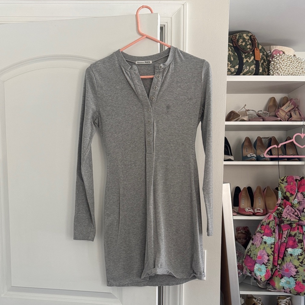 Reformation Henley “Tam” Grey Dress Small